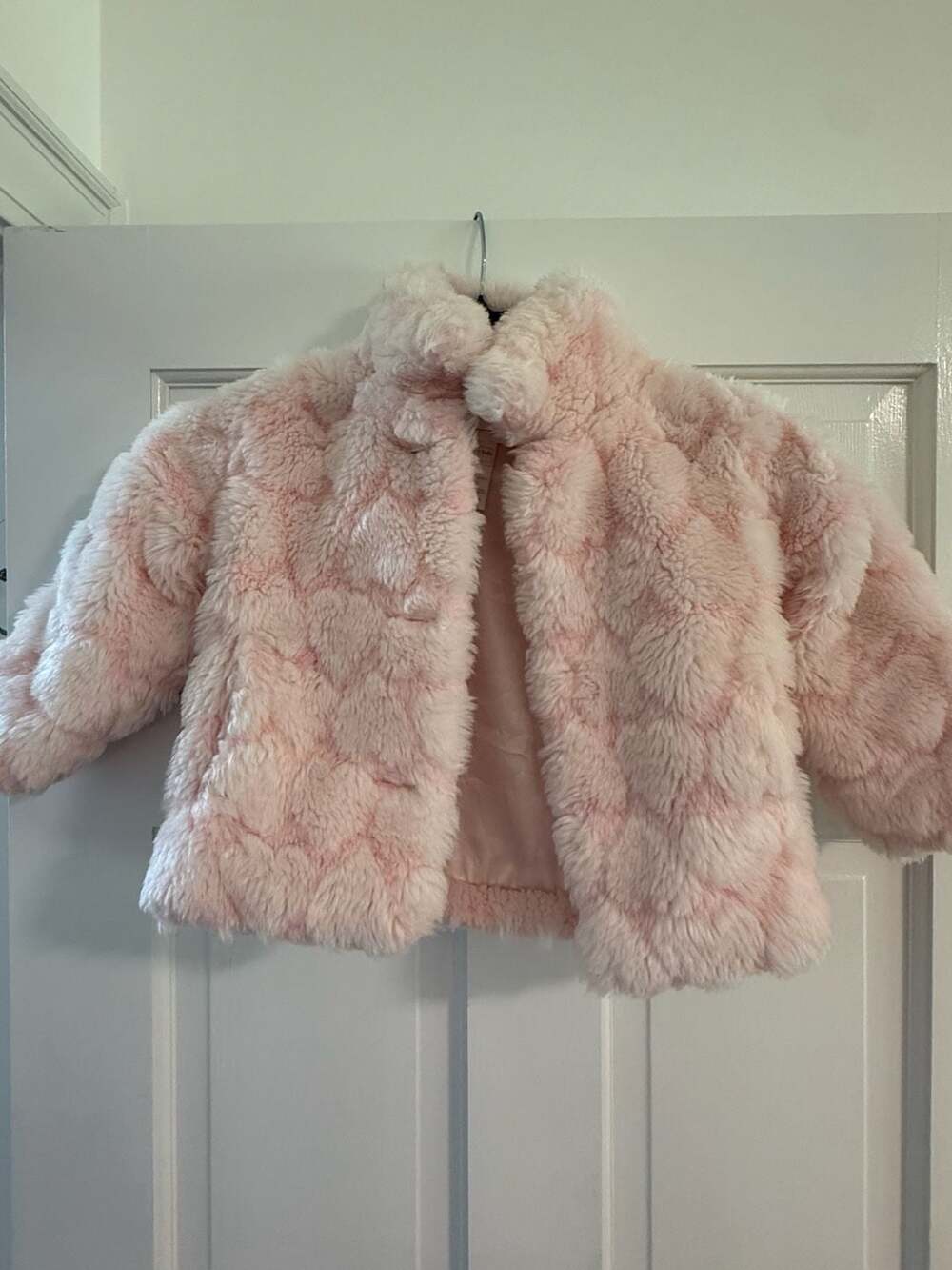 Wonderkids Pink Faux Fur Heart Pattern Winter Jacket Size 2T